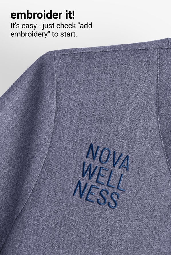 Healing Hands Quest Briana Women's 3-Pocket STRETCH Y-Neck Scrub Top - Twilight Blue - 3