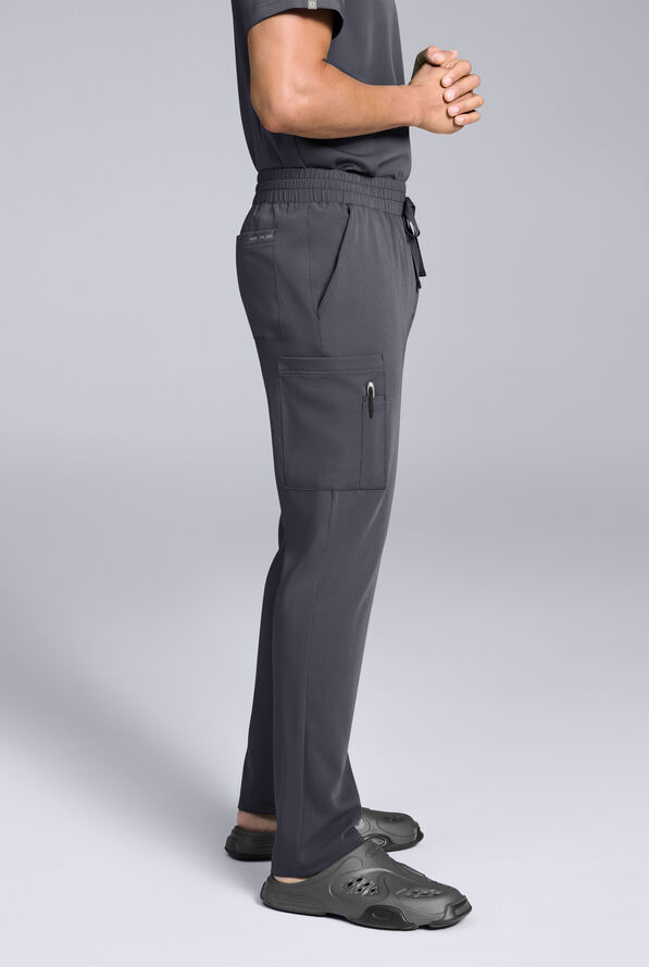 Pantal&oacute;n m&eacute;dico Hypothesis S-R Shift Ready estilo cargo con piernas rectas y 8 bolsillos para hombre - Pewter - 3