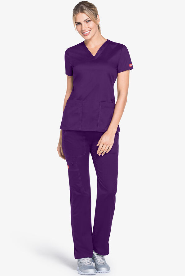 Dickies Gen Flex Scrubs VNeck 2 Pocket Top, Stretch Scrubs
