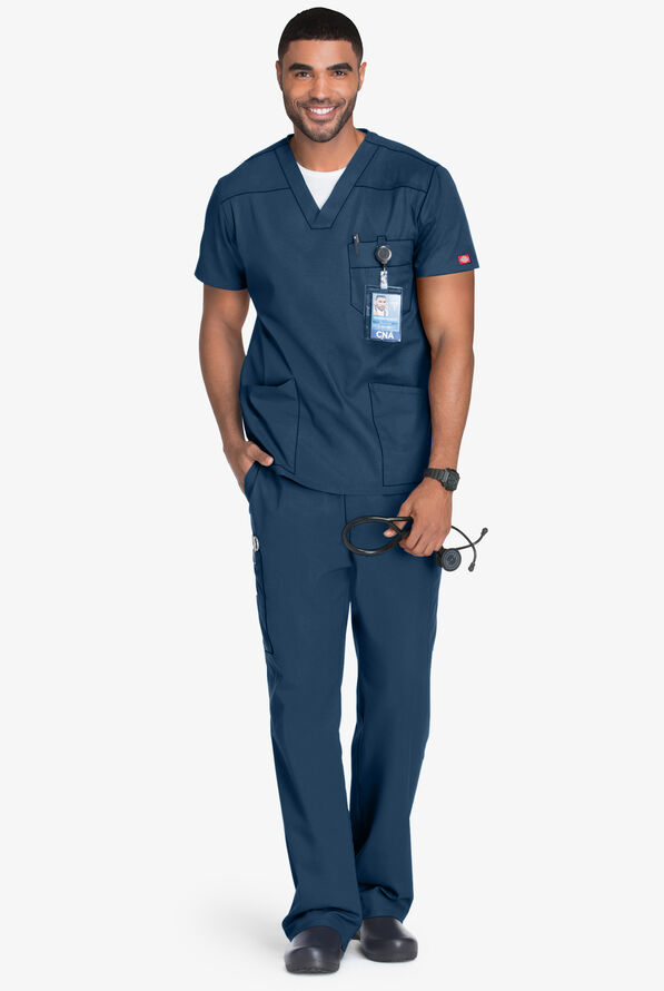 Dickies EDS Signature Men's 5-Pocket V-Neck Scrub Top - Navy - 2