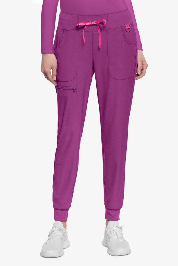 Med Couture Amp Women's 6-Pocket STRETCH Jogger Scrub Pant - Plum Royale - 1