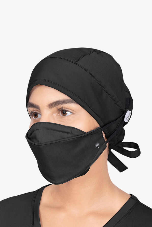 Healing Hands Sawyer Unisex Exterior Button Scrub Hat - Black - 3