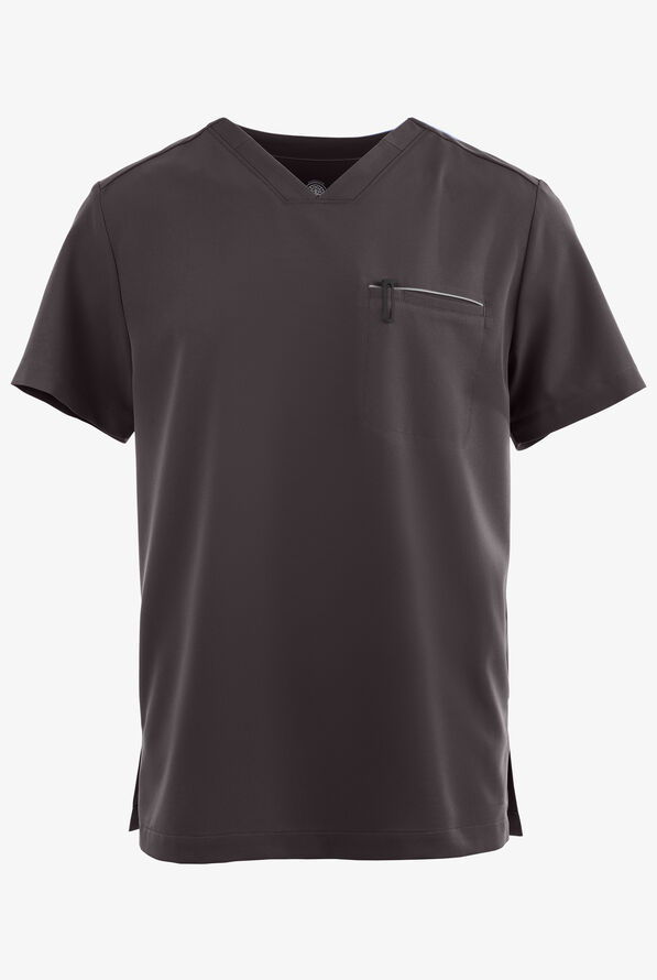 Healing Hands 360 Spencer Men's 1-Pocket STRETCH V-Neck Scrub Top - Pewter - 1