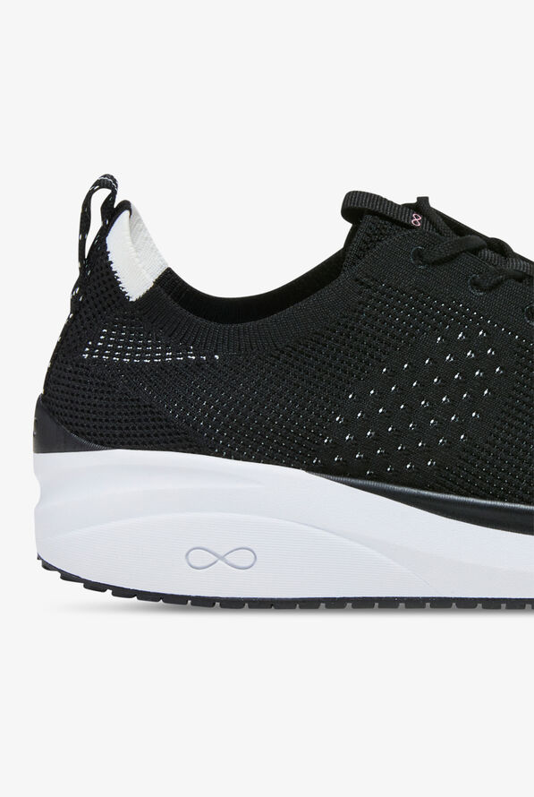 Infinity Men's Everon Knit Black/White Athletic Lace Up Shoes - Black - 4