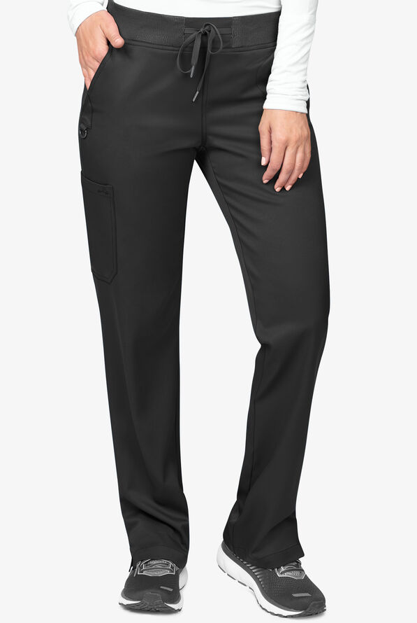 Zavate Ava Therese Women's 5-Pocket STRETCH Convertible Drawstring Cargo Scrub Pants - Black - 1