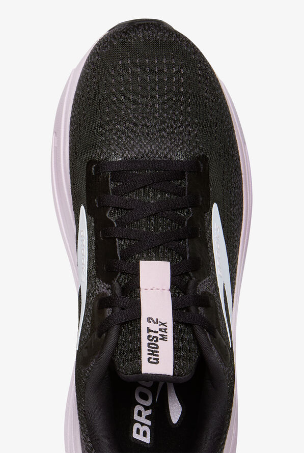 Zapatillas deportivas Brooks Ghost Max 2 Black/White/Orchid Ice con cordones para mujer - null - 2