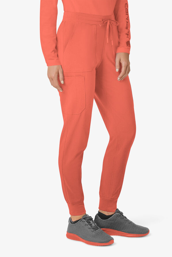 Carhartt Cross-Flex Force Women's 8-Pocket STRETCH Knit Cuff Cargo Jogger Scrub Pants - Dusty Cedar - 1