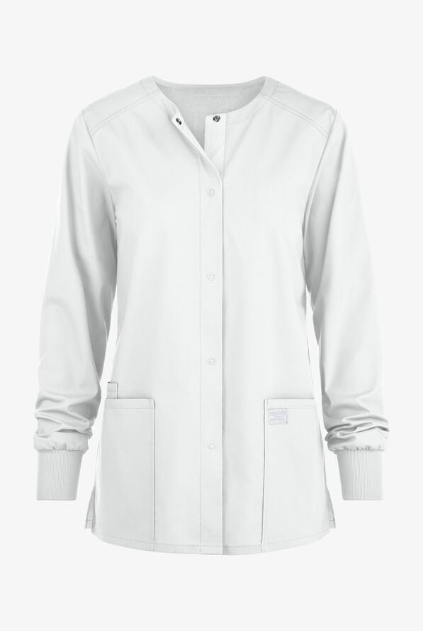 Chaqueta m&eacute;dica Cherokee Workwear Professionals con botones a presi&oacute;n y 3 bolsillos para mujer - White - 1