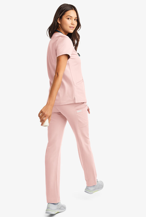 Butter-Soft Women's 6-Pocket Yoga Scrub Pants **Slightly IRREGULAR** - Sweet Pink - 7