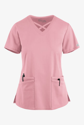 Blusa m&eacute;dica UA Butter-Soft STRETCH con lazos entrecruzados y 4 bolsillos para mujer