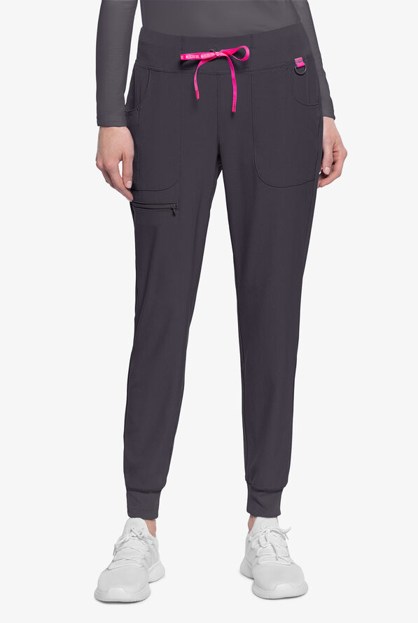 Med Couture Amp Women's 6-Pocket STRETCH Jogger Scrub Pant - Pewter - 1