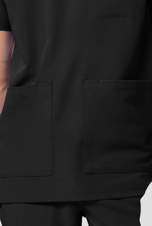 Camisa m&eacute;dica Healing Hands Quest Avery STRETCH con 4 bolsillos y cuello en Y para hombre - Black - 6