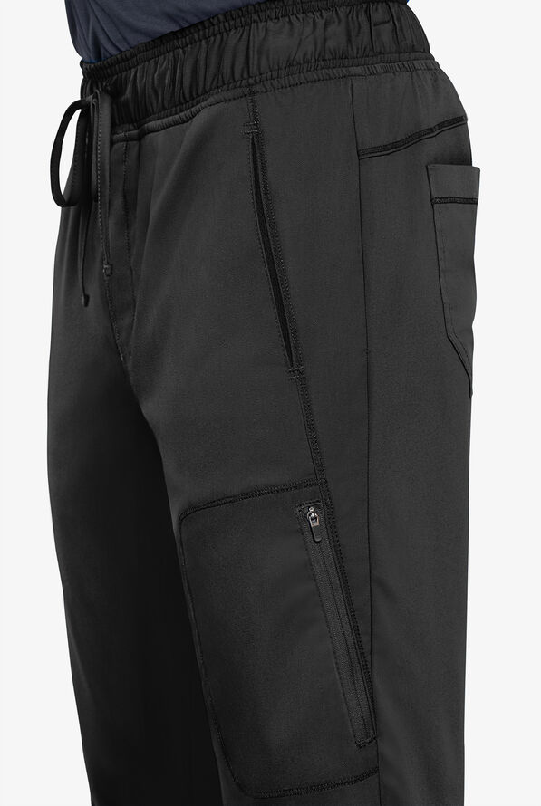 Cherokee Workwear Revolution Men's 5-Pocket STRETCH Jogger Scrub Pants - Black - 3