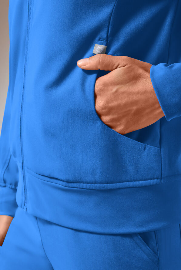 Hypothesis Base Women's 3-Pocket Relaxed Fit Zip Front Scrub Jacket - Royal - 7