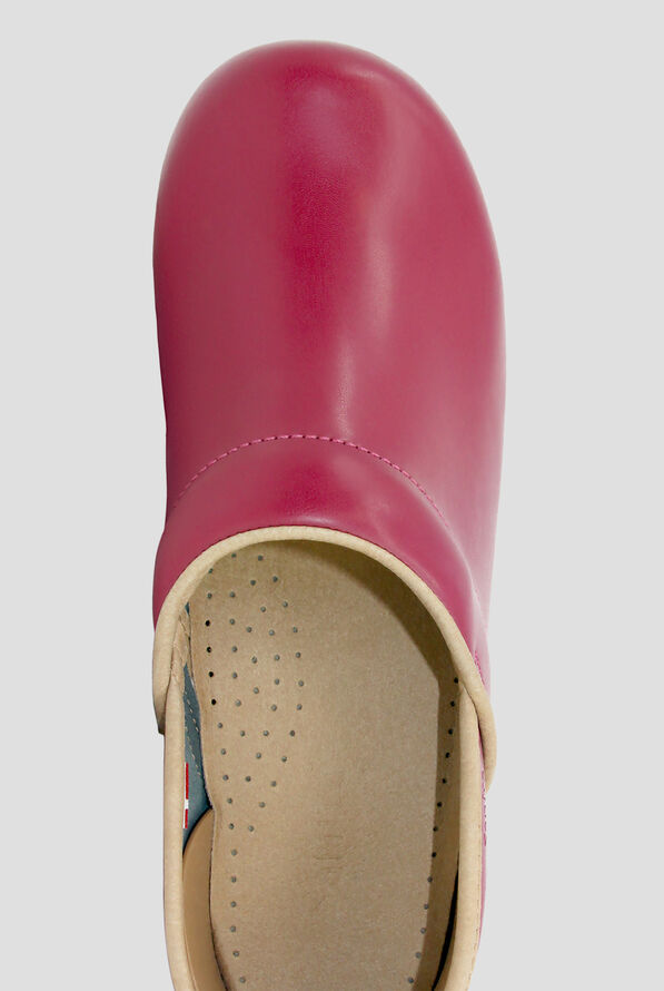 Sanita Women's Professional PU coated Leather Raspberry Clogs - Raspberry - 2