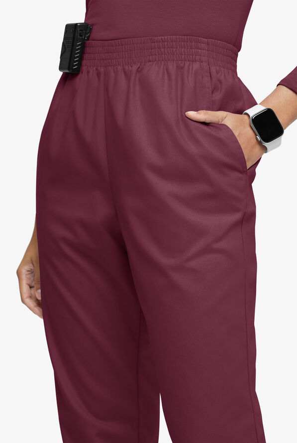 Butter-Soft Originals Women's 2-Pocket High Waisted Boot Cut Scrub Pants - Petite - Wine - 2