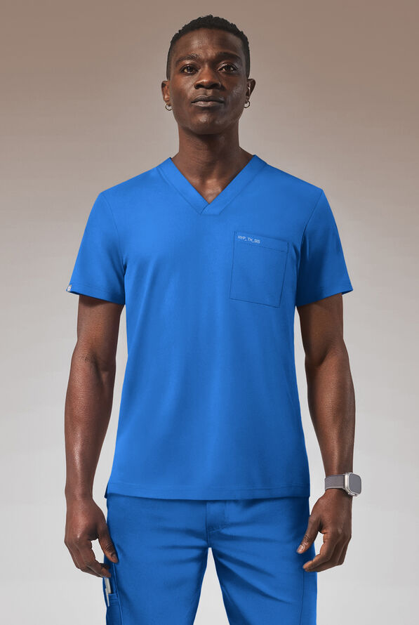 Camisa médica Hypothesis Omni con cuello en V y 1 bolsillo para hombre - Royal - 1