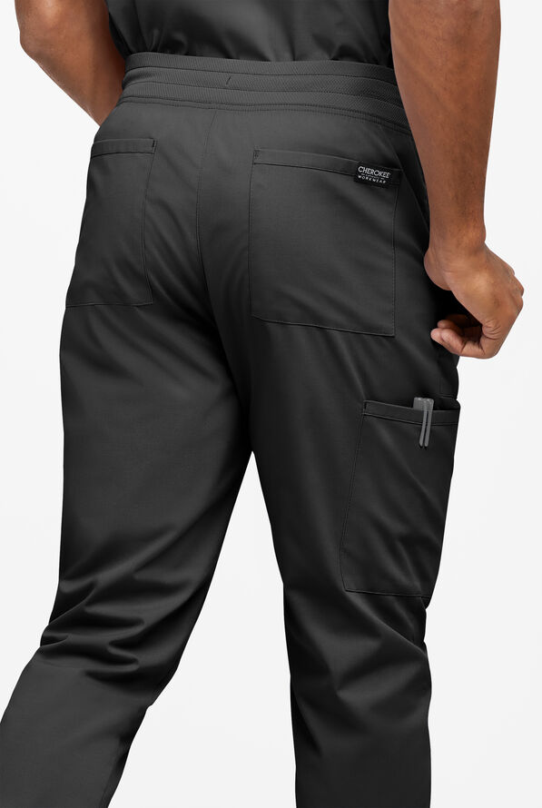 UA Exclusive Cherokee Workwear Professionals Active Men's 5-Pocket STRETCH Jogger Scrub Pants - Black - 3