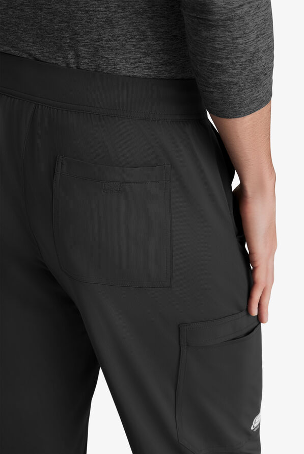 Skechers by Barco Slip-ins Rebound Men's 4-Pocket STRETCH Slim Straight Leg Cargo Scrub Pants - Black - 2