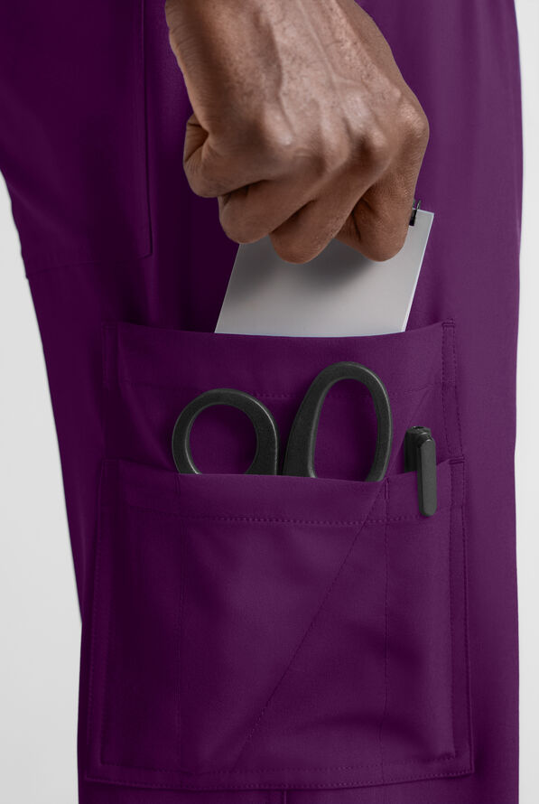 Easy STRETCH Men's Scrub Set - Eggplant - 6