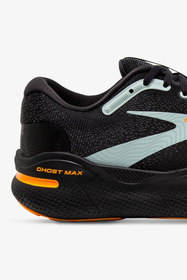 Brooks Men's Ghost Max Black/Orange/Cloud Blue Athletic Lace Up Nursing Shoes - null - 4