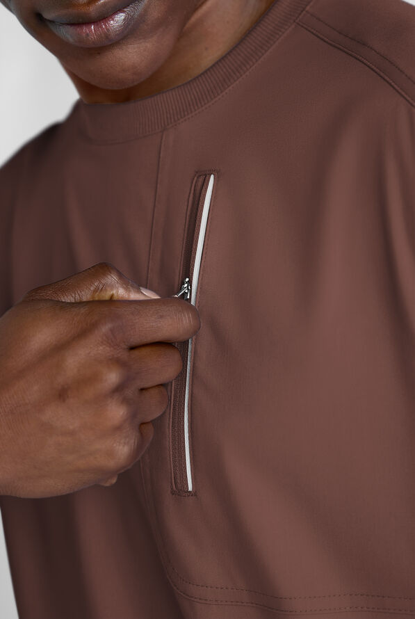 Advantage STRETCH Men's 3-Pocket Crew Neck Scrub Top - French Roast - 2