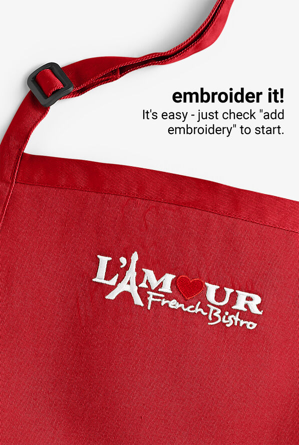 Chef Uniforms Unisex 3-Pocket Bib Chef Apron - Red - 4