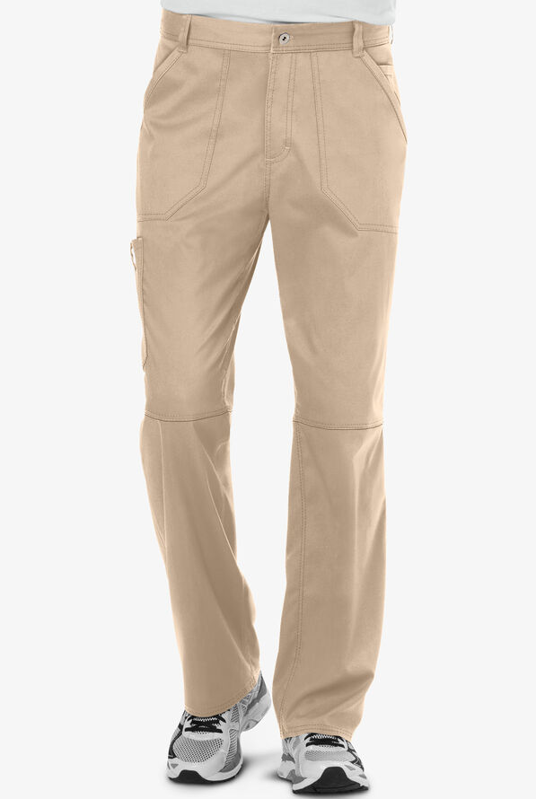 Cherokee Workwear Revolution Men's 7-Pocket STRETCH Cargo Scrub Pants - Khaki - 1