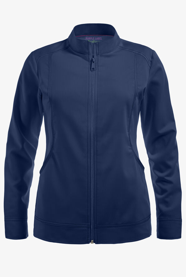 Healing Hands Purple Label Dakota Women's 2-Pocket STRETCH Scrub Jacket - Navy - 1
