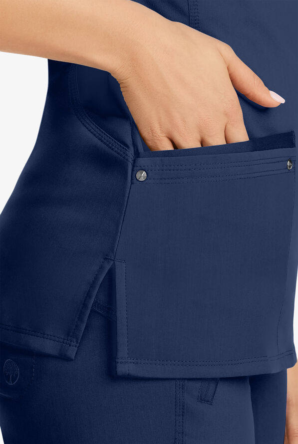 Healing Hands Purple Label Juliet Women's 2-Pocket STRETCH Princess Seam Scrub Top - Navy - 3
