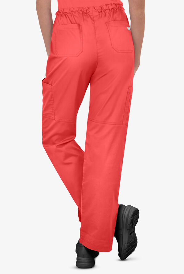 Pantal&oacute;n m&eacute;dico Butter-Soft STRETCH con cord&oacute;n y 10 bolsillos para mujer - Radiant Red - 3