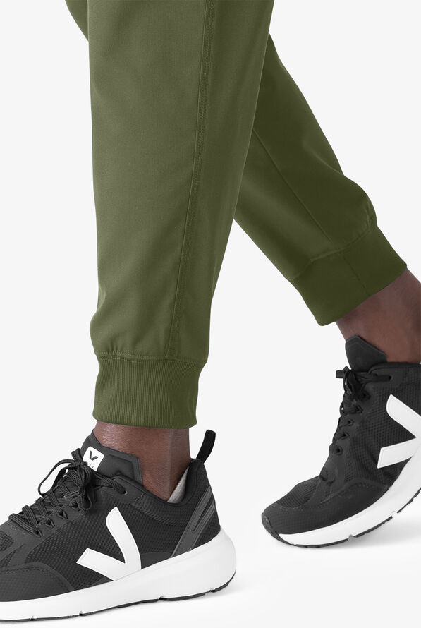 Grey's Anatomy by Barco Spandex STRETCH Murphy Men's 5-Pocket Cargo Jogger Scrub Pants - Olive - 4