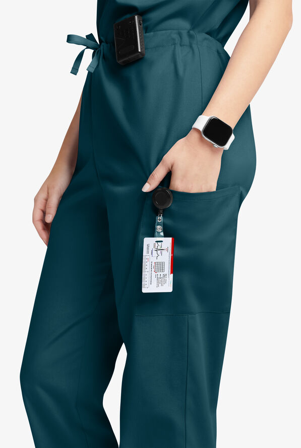 Pantalón médico unisex Butter-Soft Originals con piernas rectas holgadas y 4 bolsillos - Caribbean Blue - 2