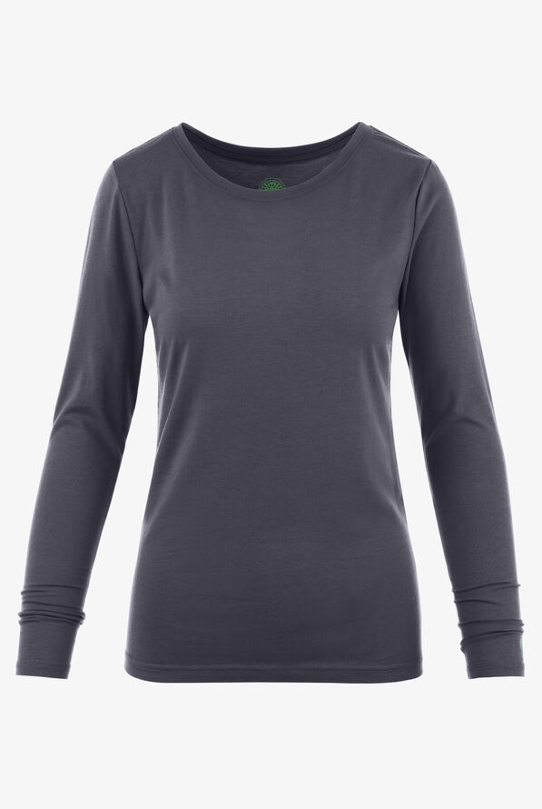 Healing Hands Melissa Women's STRETCH Long Sleeve Knit Underscrub - Pewter - 1