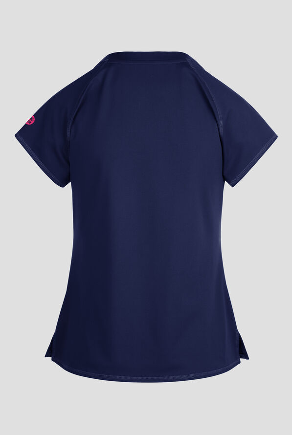 Med Couture Amp Knit Women's 3-Pocket STRETCH V-Neck Scrub Top - Navy - 2