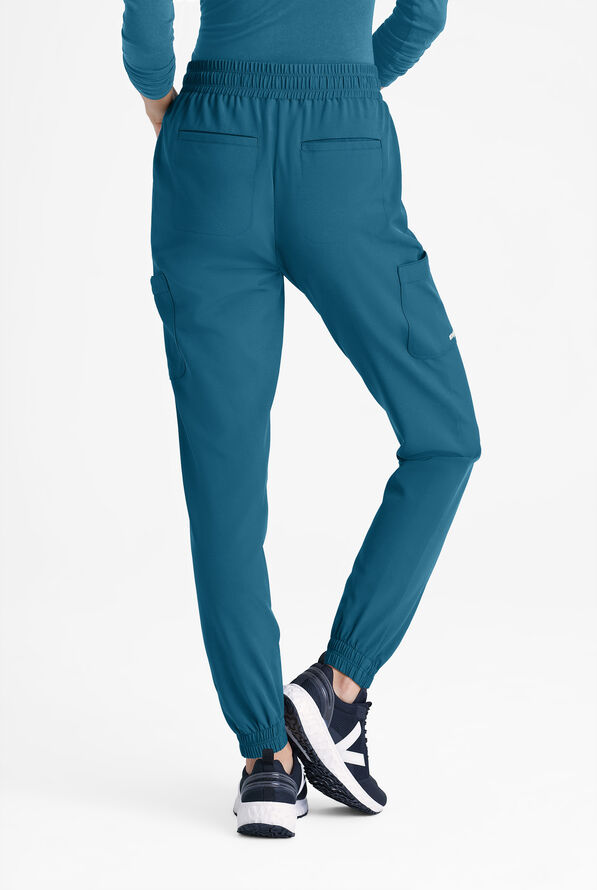Grey's Anatomy by Barco Evolve STRETCH Terra Women's 6-Pocket Cargo Jogger Scrub Pants - Bahama Blue - 3