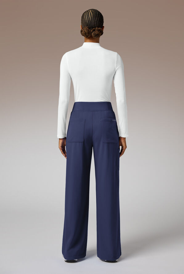 Pantal&oacute;n m&eacute;dico Hypothesis Y-Band estilo yoga con piernas anchas y 6 bolsillos para mujer - Navy - 6