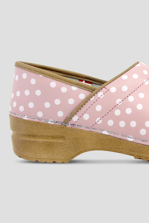 Sanita Women's Professional Roxbury Leather Pink Polka Dot Clogs - null - 4