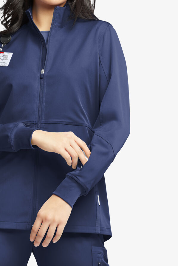 Chaqueta médica ajustable WhisperLite Eris con cremallera y 5 bolsillos para mujer - Navy - 1