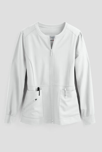 Grey's Anatomy by Barco Spandex STRETCH Millie Women's 3-Pocket Zip Front Warm Up Scrub Jacket