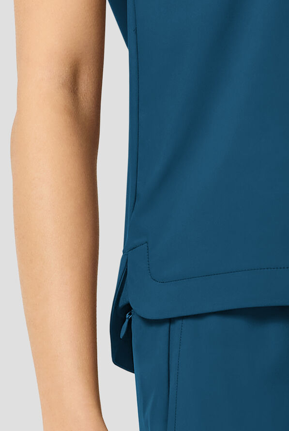 Blusa m&eacute;dica Infinity PURSUIT STRETCH con mangas dolm&aacute;n y 1 bolsillo para mujer - Caribbean Blue - 3