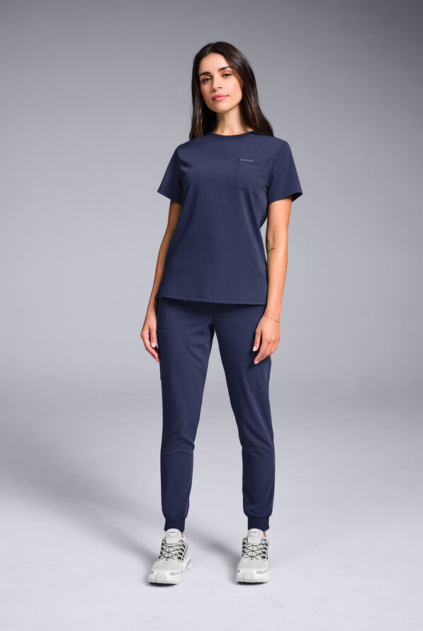 Hypothesis Women's Base Crew-Neck Tuck-In Scrub Top - Navy - 5