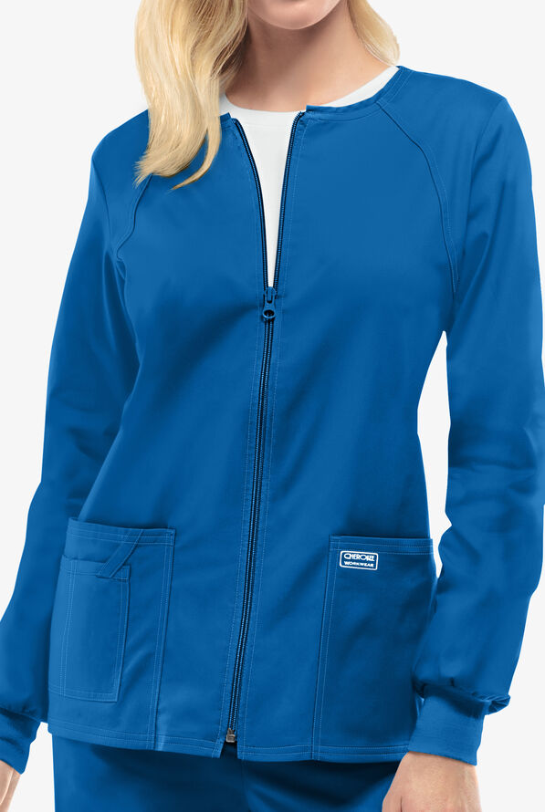 Cherokee Stretch Scrubs WarmUp Jacket Cherokee Workwear Scrubs