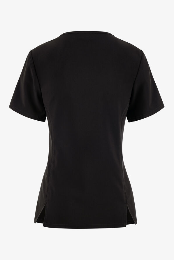 Tooniforms Keeping Cute Baby Yoda Star Wars Women's 1-Pocket STRETCH V-Neck Print Scrub Top - null - 2