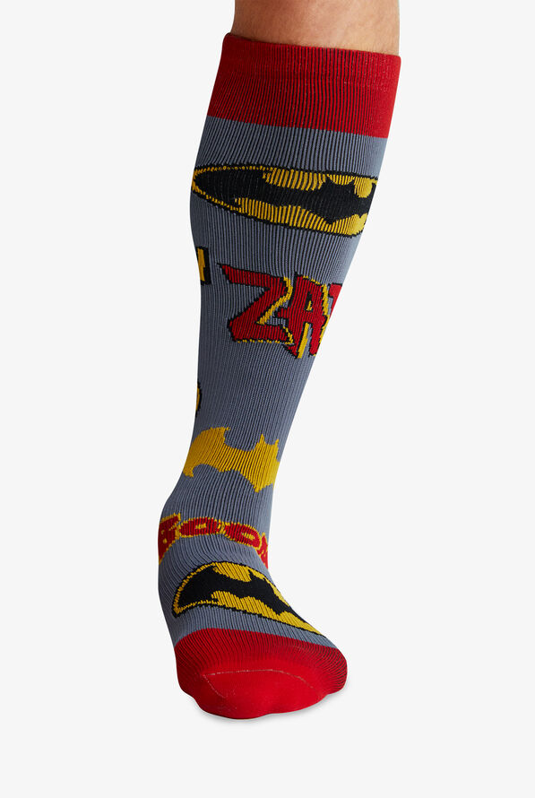 Cherokee Tooniforms Batman Mania Men's 8-12 mmHg Light Compression Socks - null - 1