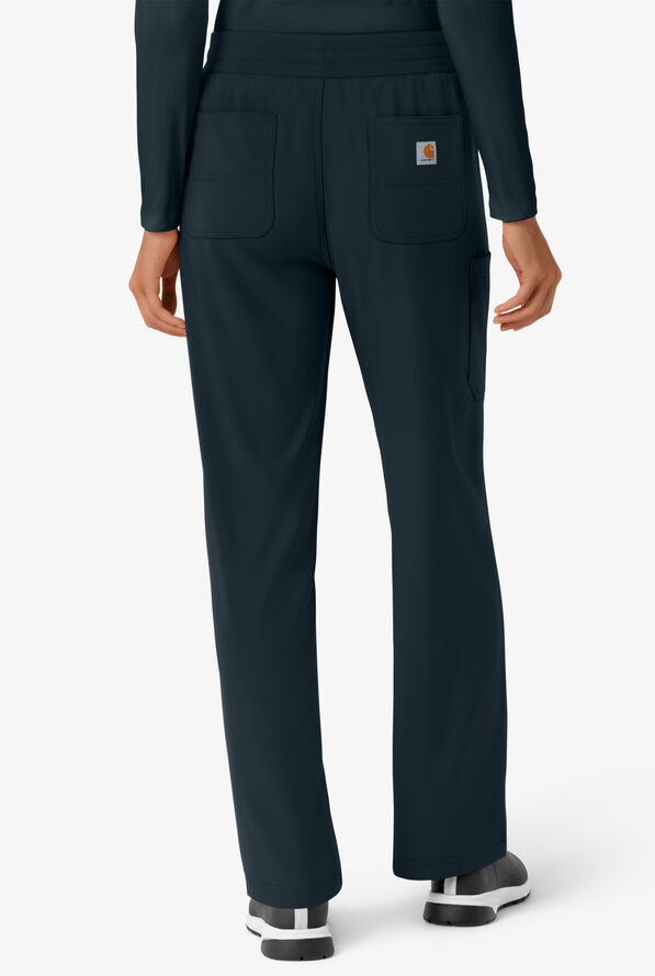 Pantalón médico Carhartt Cross-Flex Force STRETCH de corte acampanado estilo cargo con cordón convertible y 6 bolsillos para mujer - Navy - 2