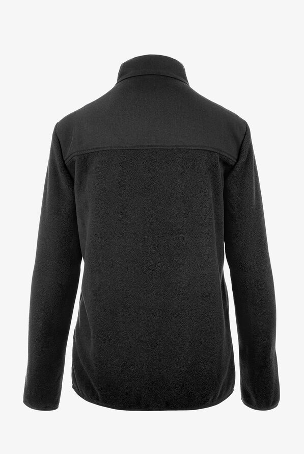 White Cross FIT Men's 6-Pocket Fleece Zip Front Scrub Jacket - Black - 4