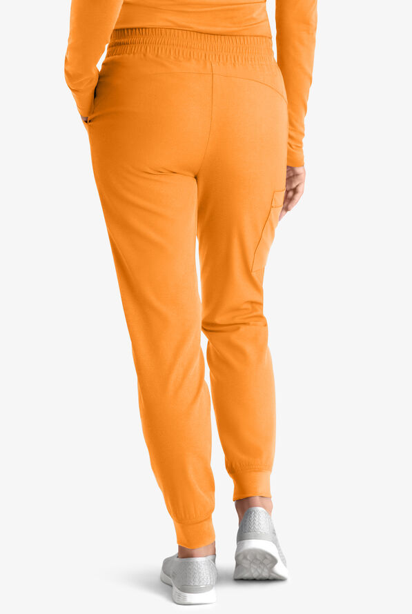 Skechers by Barco Theory Women's 4-Pocket STRETCH Cargo Jogger Scrub Pants - Bright Marigold - 4