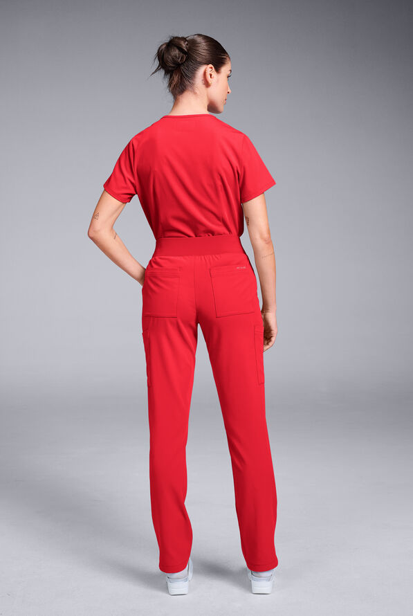 Hypothesis Women's Base 7-Pocket Straight Leg Cargo Scrub Pant - Petite - Hemoglobin - 2