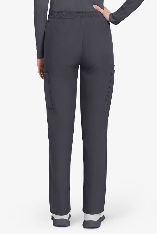 Cherokee Workwear Originals Ultra Women's 3-Pocket Pull-on Slim Leg Scrub Pants - Pewter - 3